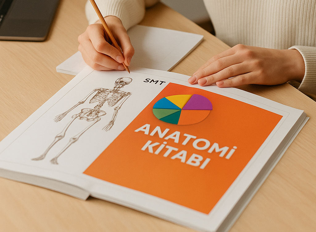 Tıp öğrencisi, TUS ve DUS hazırlığı için Anatomi Kitabı ile masa başında çalışıyor