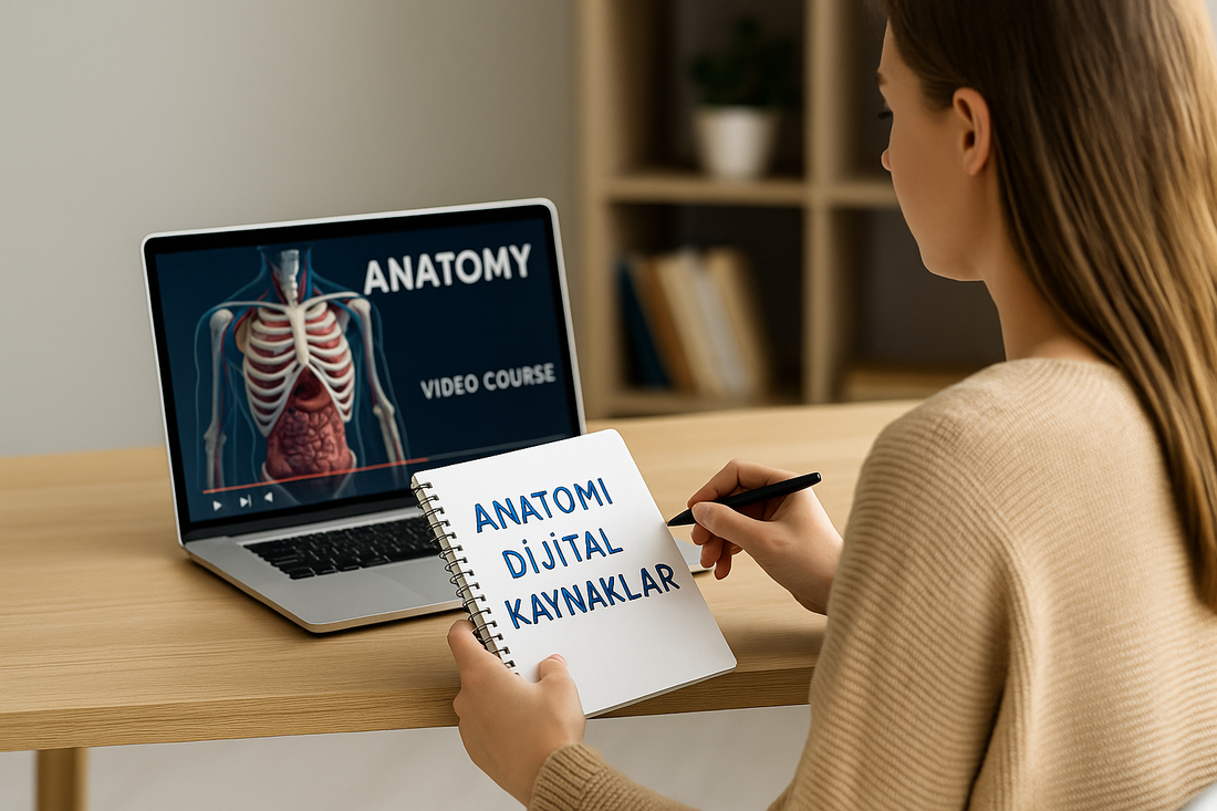 Anatomi video derslerini izleyerek çalışan bir öğrenci - SMT Anatomi dijital kurs içerikleri