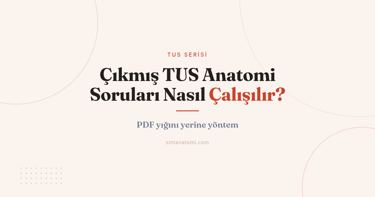 Çıkmış TUS Anatomi Soruları Nasıl Çalışılır? PDF Yığını Yerine Yöntem